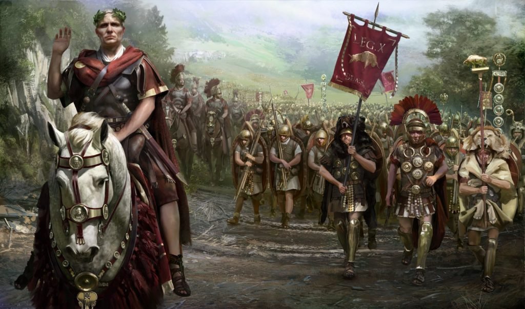 julius caesar met zijn leger in Gallie