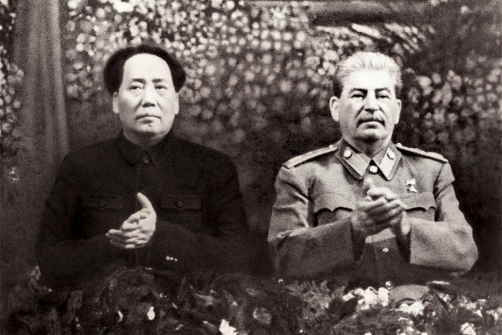 mao tse-tung en jozef stalin in de sovjet-unie