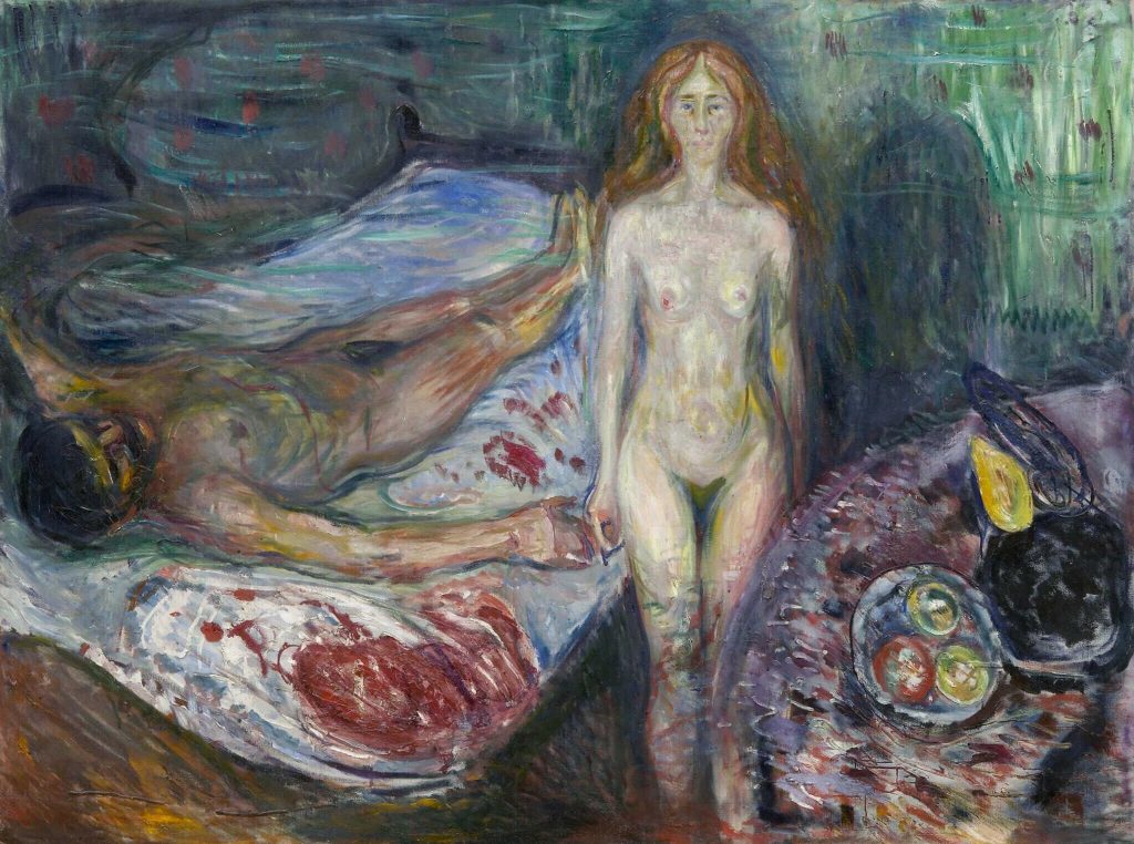 angstaanjagende schilderijen - De dood van Marat - Edvard Munch