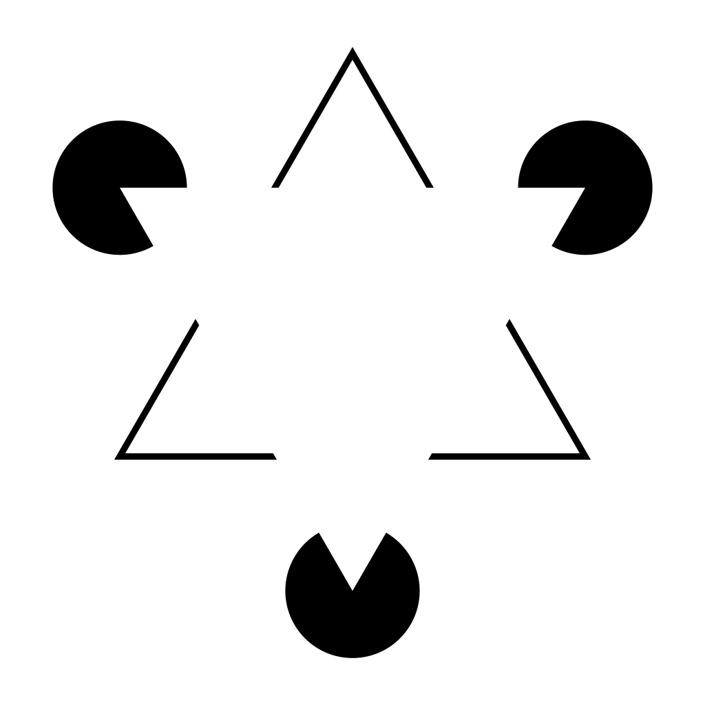 optische illusie de kanizsa driehoek