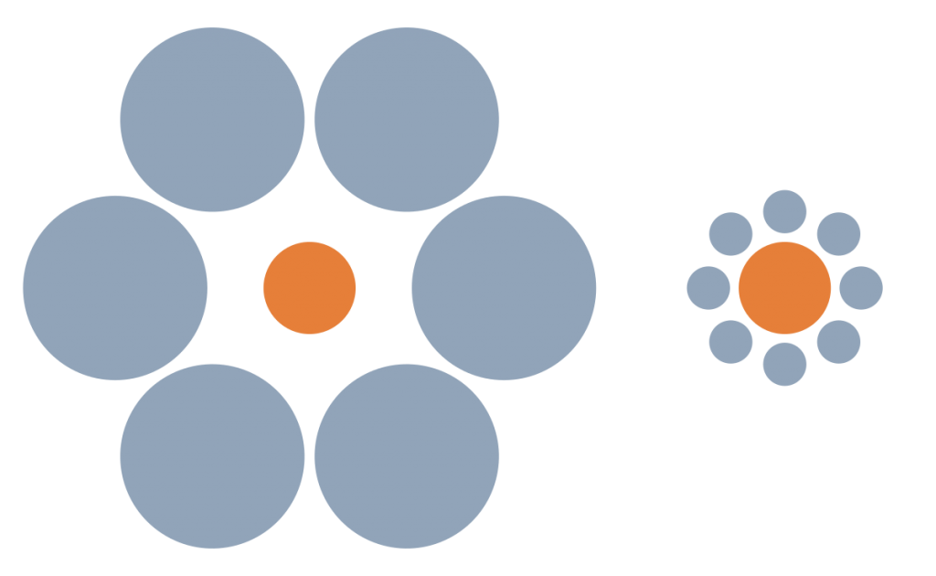 optische illusies - Ebbinghaus Illusie