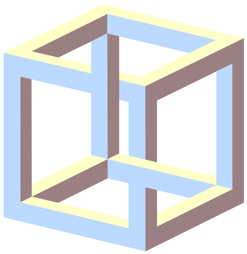 optische illusies onmogelijke kubus illusie